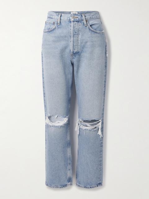 AGOLDE '90s Distressed Mid-rise Straight-leg Jeans