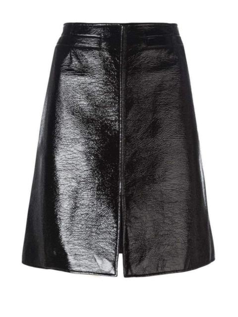 courrèges Black Vinyl A-Line Skirt