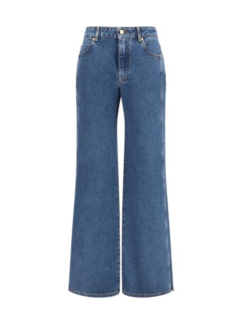 Balmain Balmain Women Straight Dark Blue Denim Pants