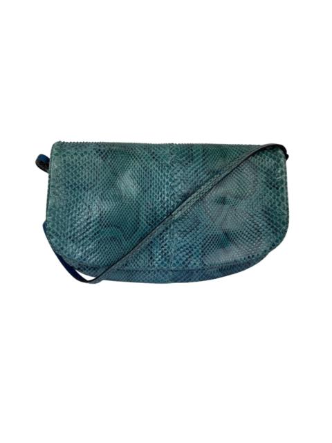 Bottega Veneta Bottega Veneta Python Embossed Blue Leather Shoulder Bag  EBAY LIVE