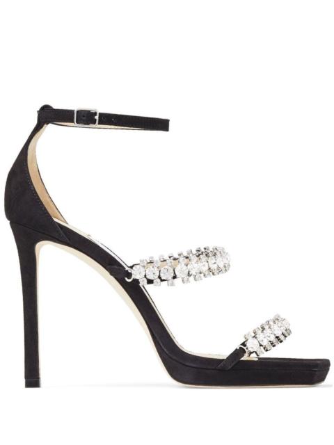 JIMMY CHOO Jimmy Choo Women Black Bing Sandals With Crustal Embellishment In Leather Woman