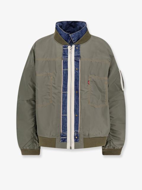 sacai Sacai Levi'S X Sacai Reversible Denim And Nylon Bomber Jacket