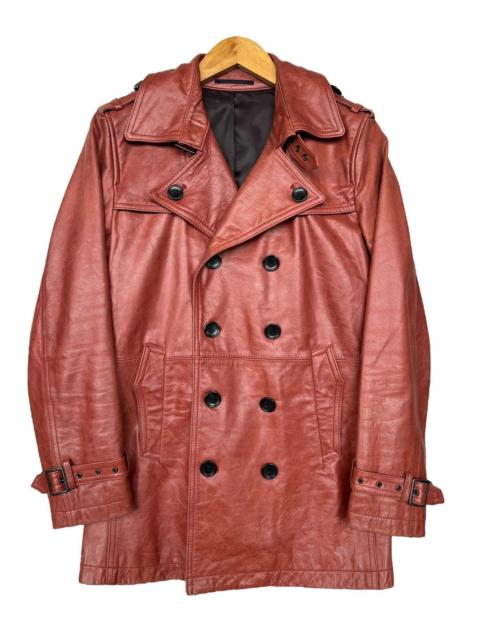 Other Designers Michel Klein - Michael Klein Faded Red Blazer Leather Jacket