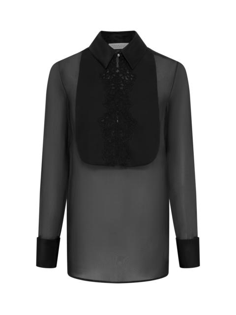 GABRIELA HEARST Oriana Lace Blouse in Black Silk Organza