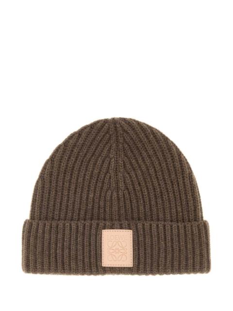 Loewe Loewe Men Brown Cashmere Beanie Hat
