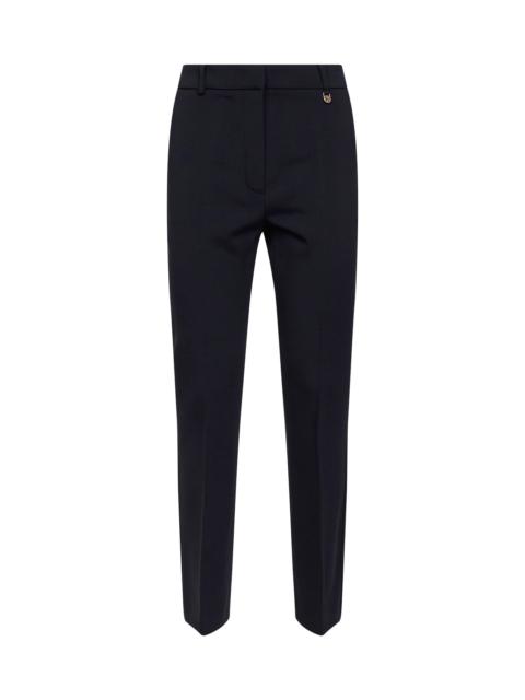 Max Mara Max Mara Women Navy Blue Stretch Wool Mxmgiglio Slim Trousers