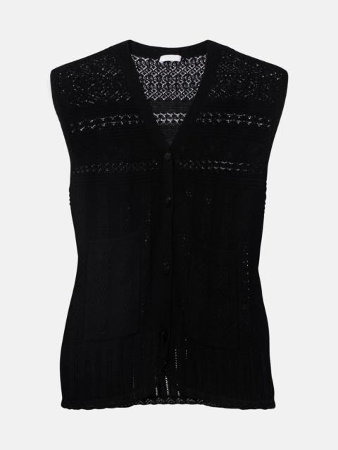 ERES Mixte pointelle wool and cashmere sweater vest
