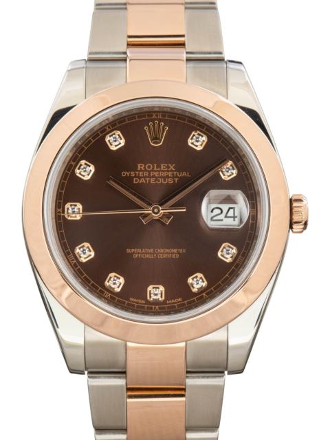 ROLEX Used Rolex Datejust 41 Ref 126301 Chocolate Diamond Dial