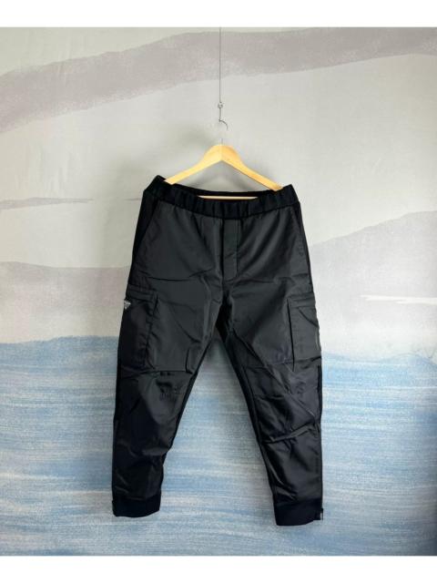Prada Prada Black Nylon Trousers with Triangle Logo Pocket and Mixed-Material Panels