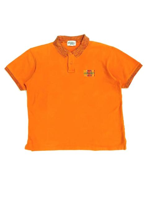 Missoni Rare Vintage Missoni Orange Jacquard Polo Shirt