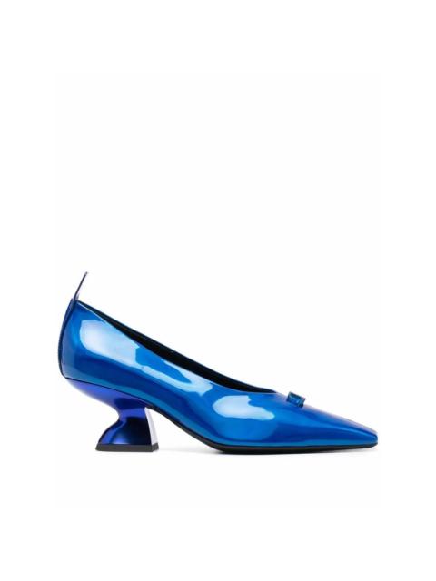 FERRAGAMO Ferragamo Sadr 55 Womens Metal Footballer Blue Pumps Heels