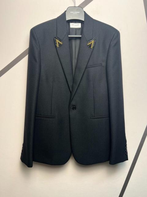SAINT LAURENT Saint Laurent Slp Black Gold Beaded 19AW suit jacket