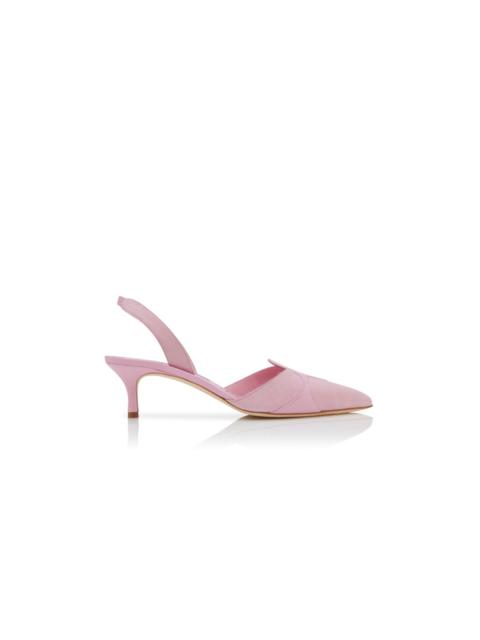 Manolo Blahnik Pink Suede Slingback Pumps