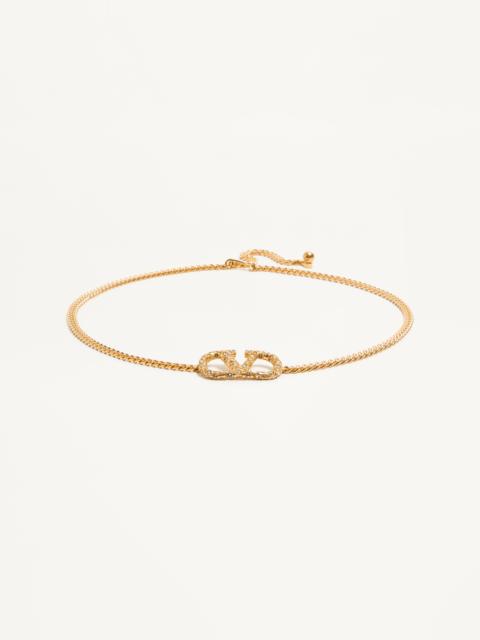 Valentino VLOGO SIGNATURE CHAIN BELT WITH CRYSTALS