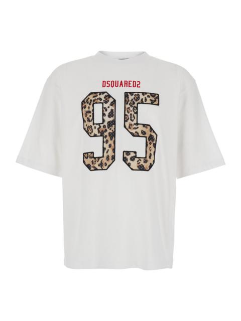 DSQUARED2 Dsquared2 Men White T-Shirt With Maxi Logo On The Front In Cotton Man