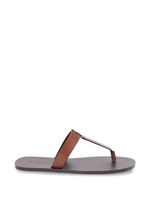 SAINT LAURENT Saint Laurent Women Cassandra Leather Thong Sandals