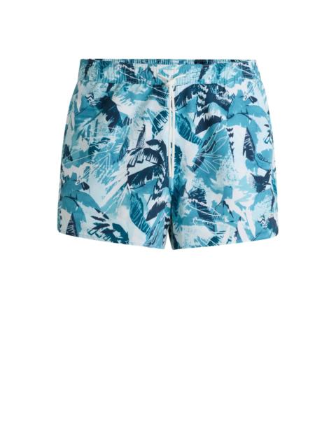 BOSS PRINTED SWIM SHORTS WITH LOGO DETAIL