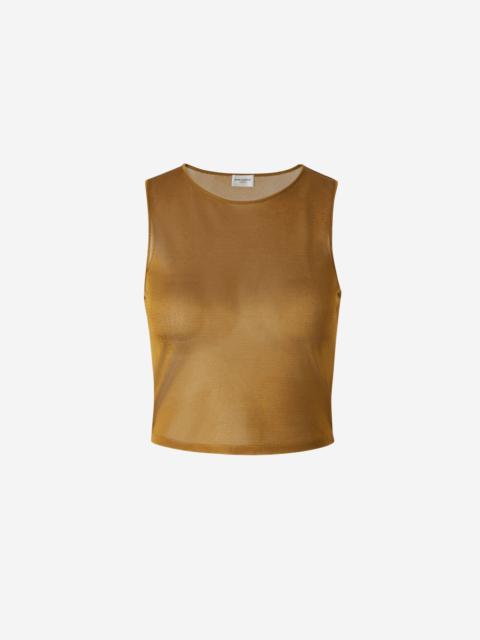 SAINT LAURENT SEMI-TRANSPARENT CROPPED TOP