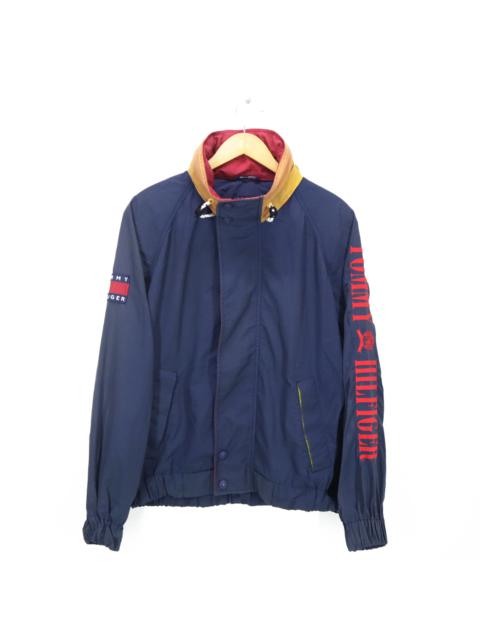 Other Designers Vintage 90s TOMMY HILFIGER Spellout Big Logo Embroidered Bomber Windbreaker Jacket Size M