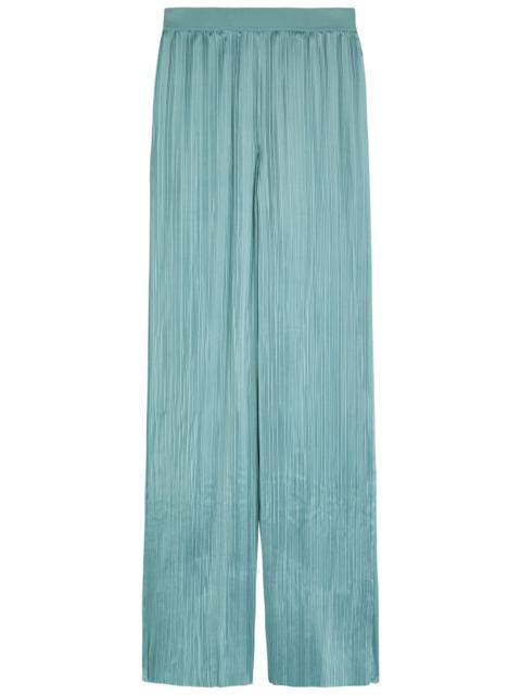 JOSEPH Joseph Amber Pleated Wide-leg Satin Trousers