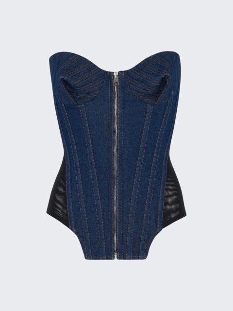 Jean Paul Gaultier Denim Corset Indigo And Black