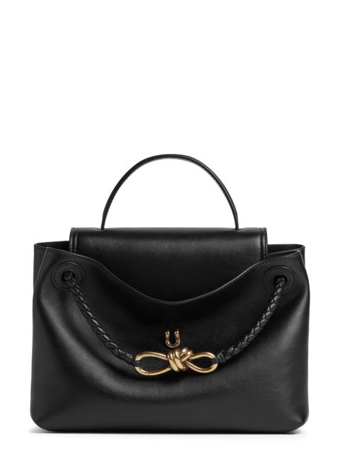 Bottega Veneta Bottega Veneta Small Ciao Ciao Knot Detail Leather Top Handle Bag in 1019 Black-M Brass at Nordstrom