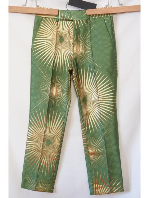 SS19 jade metallic jacquard trousers