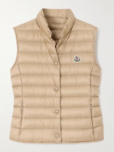 Moncler Liane quilted appliquéd shell down vest Beige