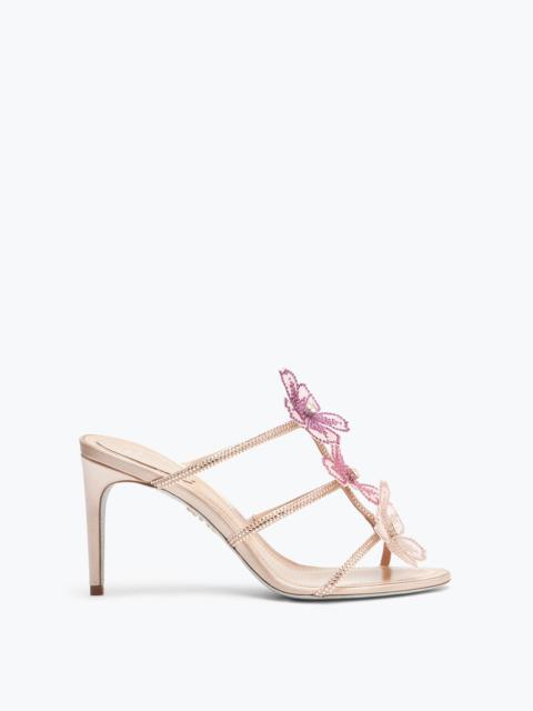RENE CAOVILLA PEACH FLOWER PINK MULE 80
