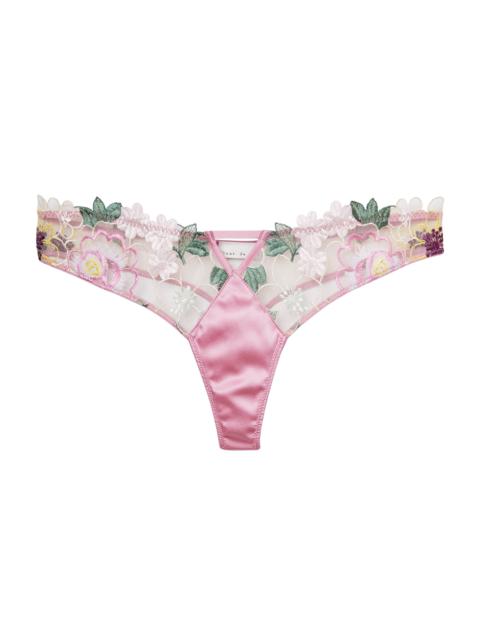 Fleur du Mal Jardin Embroidery Thong