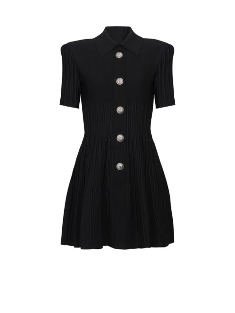 Balmain Flared knit dress with buttons