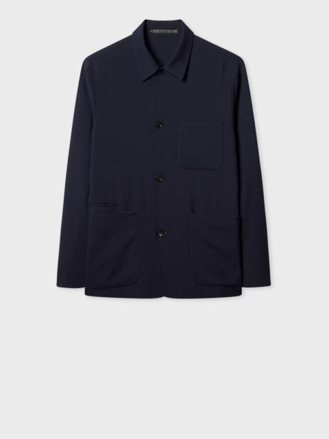 Paul Smith Navy Two-Ply Hopsack Wool Work Jacket