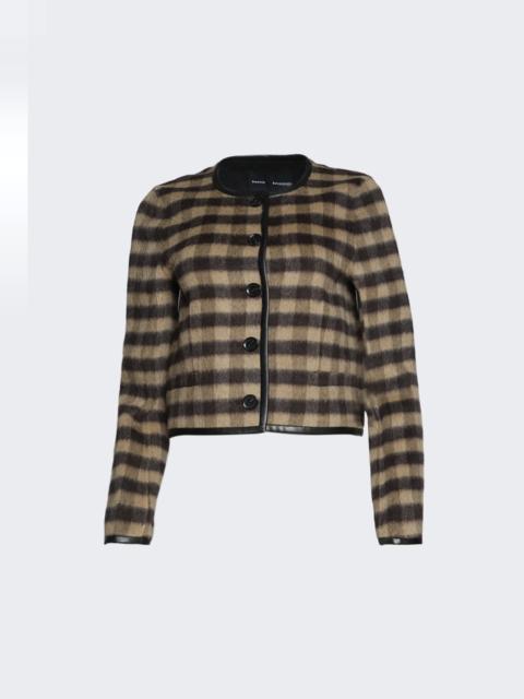 Proenza Schouler Helene Jacket In Plaid Double Face Cashmere Khaki Multi
