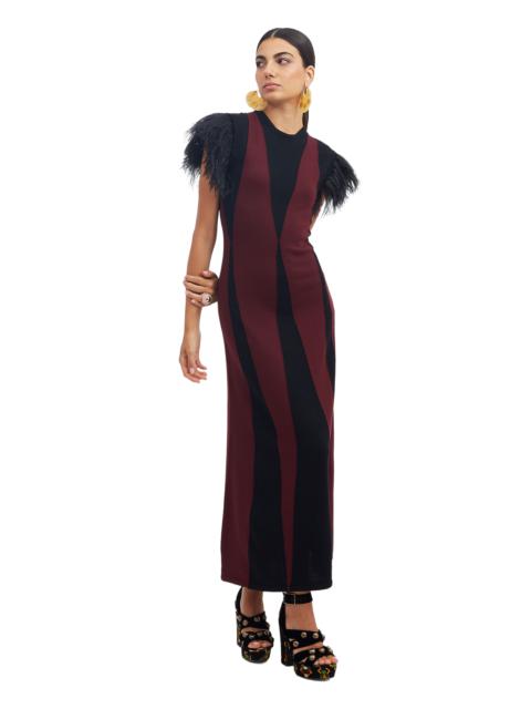 La DoubleJ La DoubleJ Harlequin Sleeveless Dress Bordeux / Black at Nordstrom