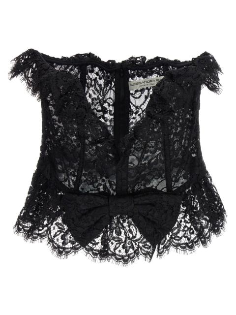 Alessandra Rich Alessandra Rich Women Lace Bow Bustier Top