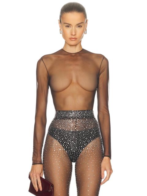 ALEX PERRY Long Sleeve Mesh Bodysuit