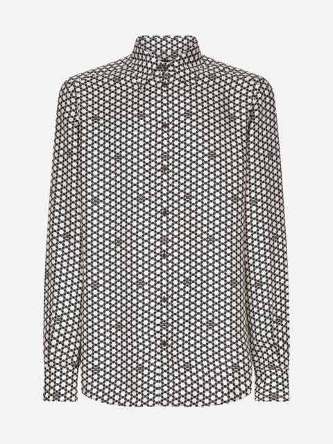 Dolce & Gabbana Silk Martini-fit shirt with DG print