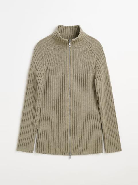 Our Legacy Column Zip Cardigan Silver Sage Coarse Linen Wool