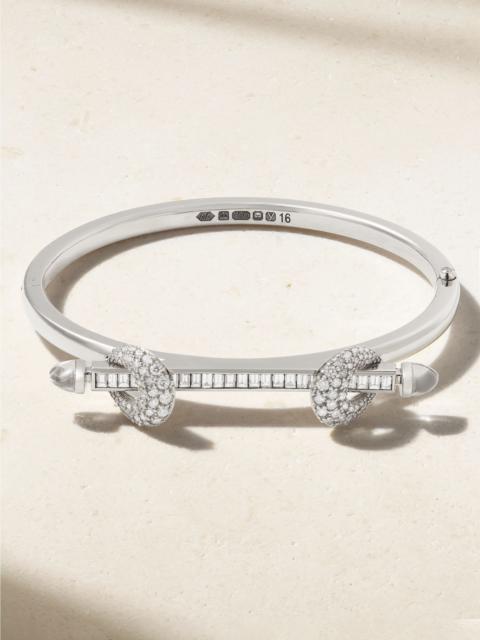 ANANYA Chakra Icon 18-karat white gold, diamond and quartz bangle Gold