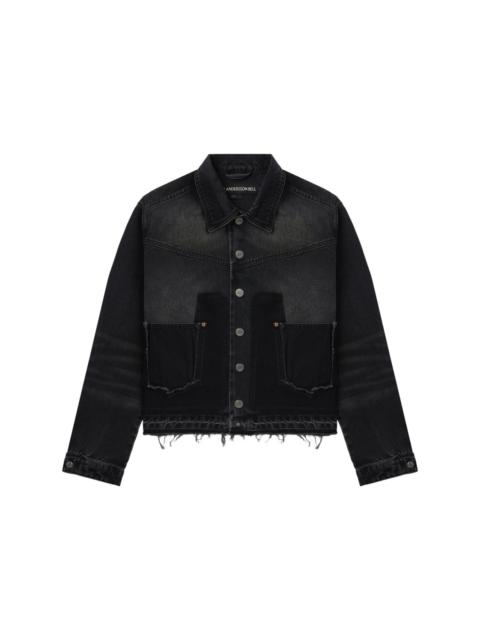 unfinished-effect denim jacket