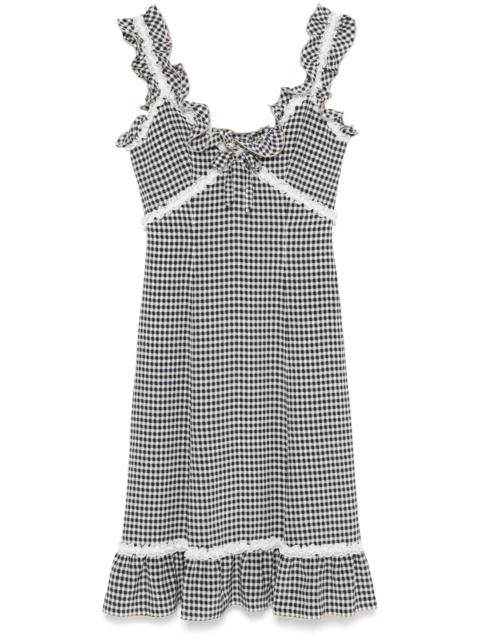 Alessandra Rich grid-pattern midi dress