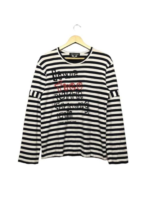 Rare🔥Cdg Poem *Live Free With Strong Wili*Striped Tee