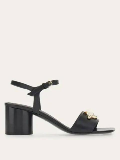 FERRAGAMO Ferragamo Priscilla Bejeweled Gancini Ornament Sandals, Size 7 C
