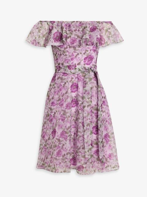 Other Designers Off-the-shoulder ruffled floral-print organza dress