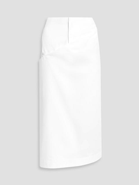 Tibi Cotton-twill midi wrap skirt