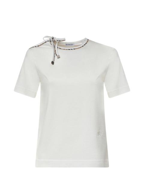 Burberry Burberry Women Check Bow Cotton T-Shirt