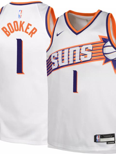 Nike Nike Youth Phoenix Suns Devin Booker #1 White Swingman Jersey