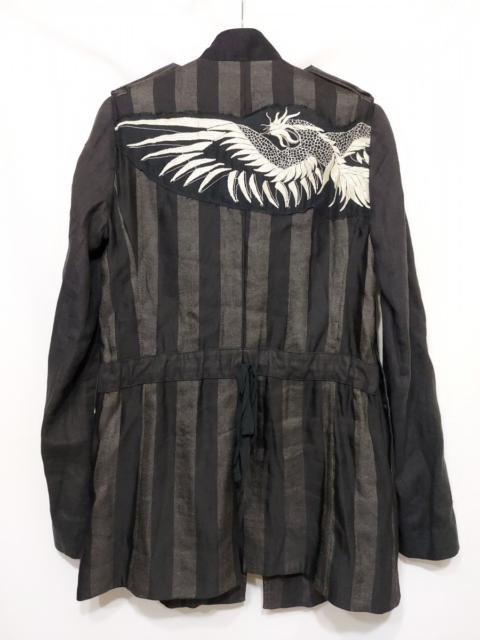 Ann Demeulemeester SS17 Runway Stripe Embroidery Phoenix Military coat jacket