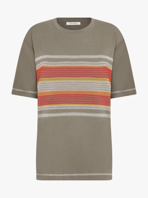 FLATLOCK STRIPE T-SHIRT | OLIVE