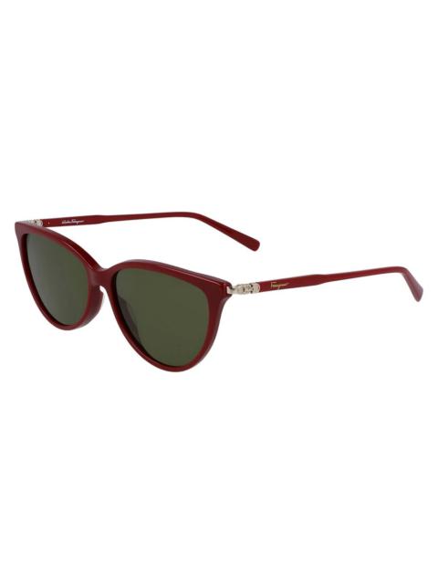 FERRAGAMO Ferragamo Green Cat Eye Ladies Sunglasses SF2870SCP 604 55